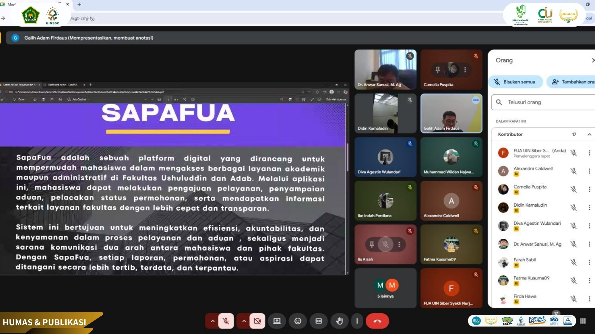 SAPAFUA Resmi Diluncurkan, FUA UIN Siber Cirebon Percepat Layanan Mahasiswa Serba Digital!